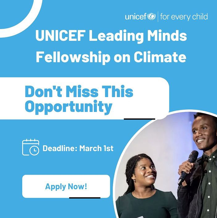 UNICEF Leading Minds Fellowship on Climate 2024